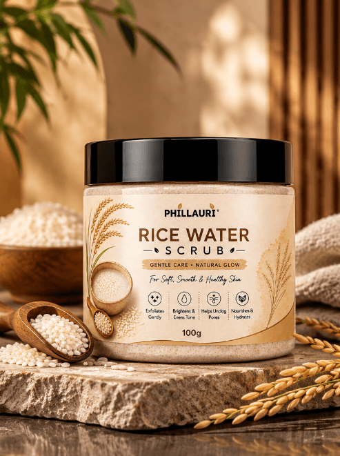 Phillauri Rice Water Scrub – Natural Glow, 100g