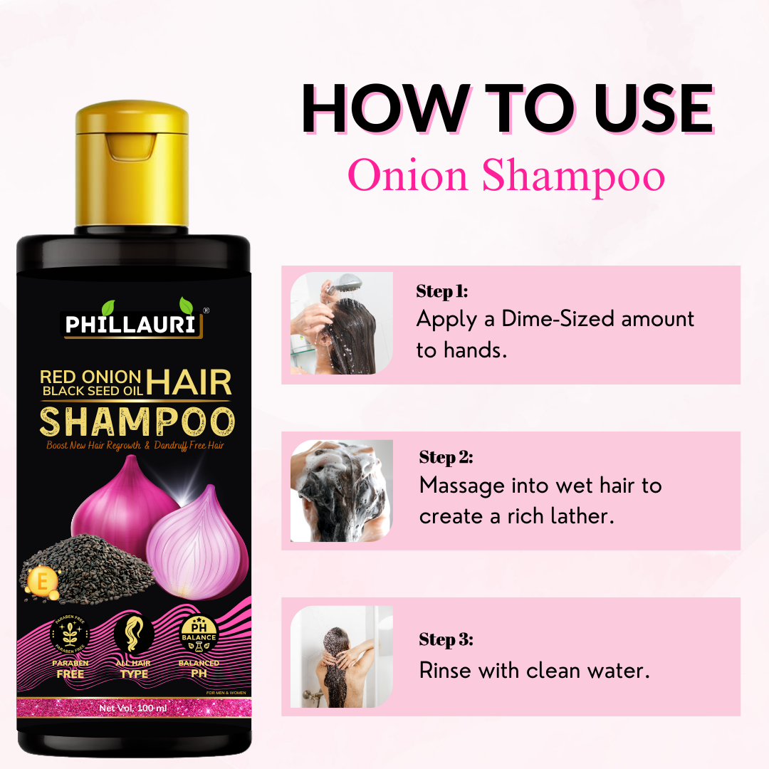 Phillauri Red Onion Black Seed Oil Shampoo, 100ml