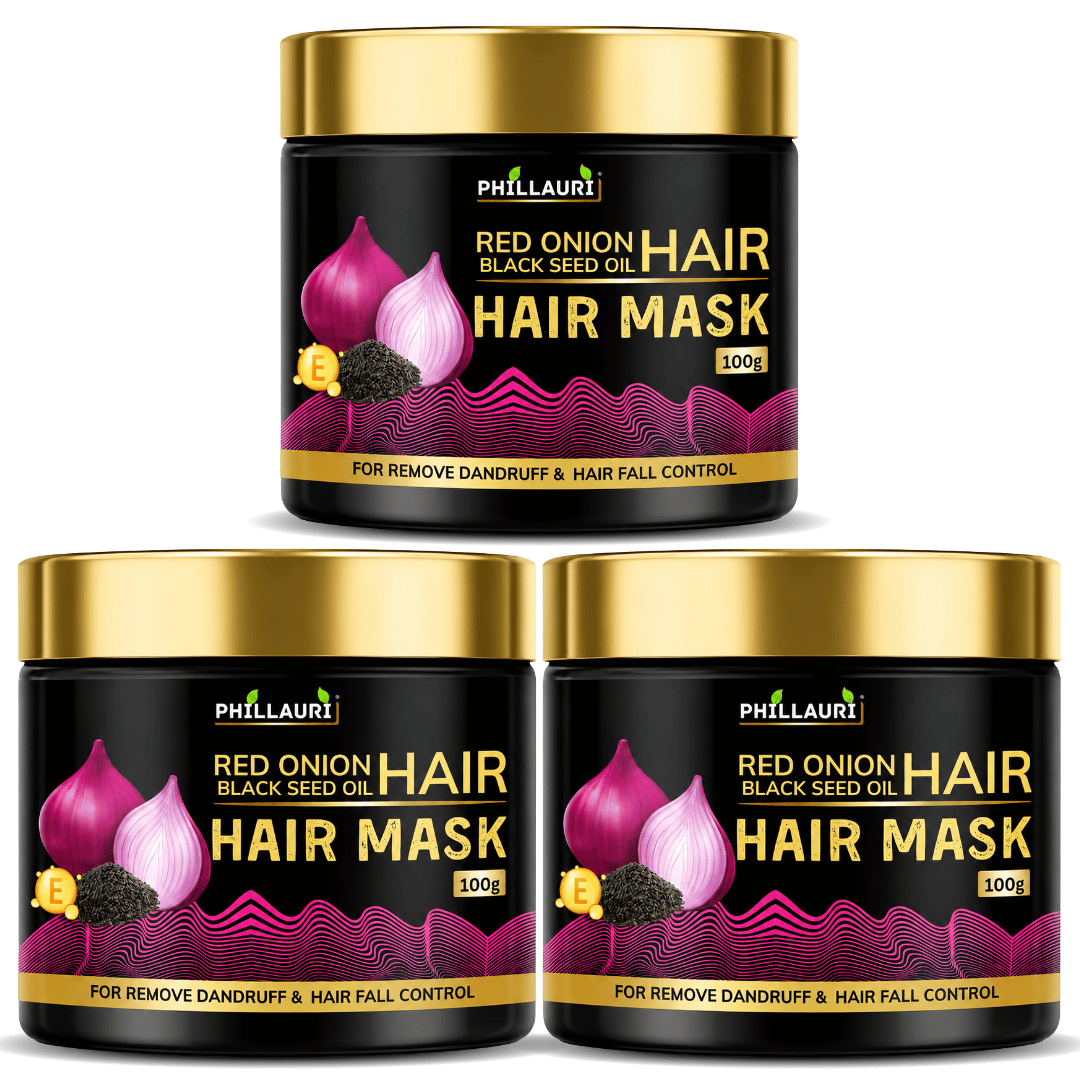 Phillauri Red Onion with Black Seed Oil Hair Mask – For Dandruff & Hair Fall Control