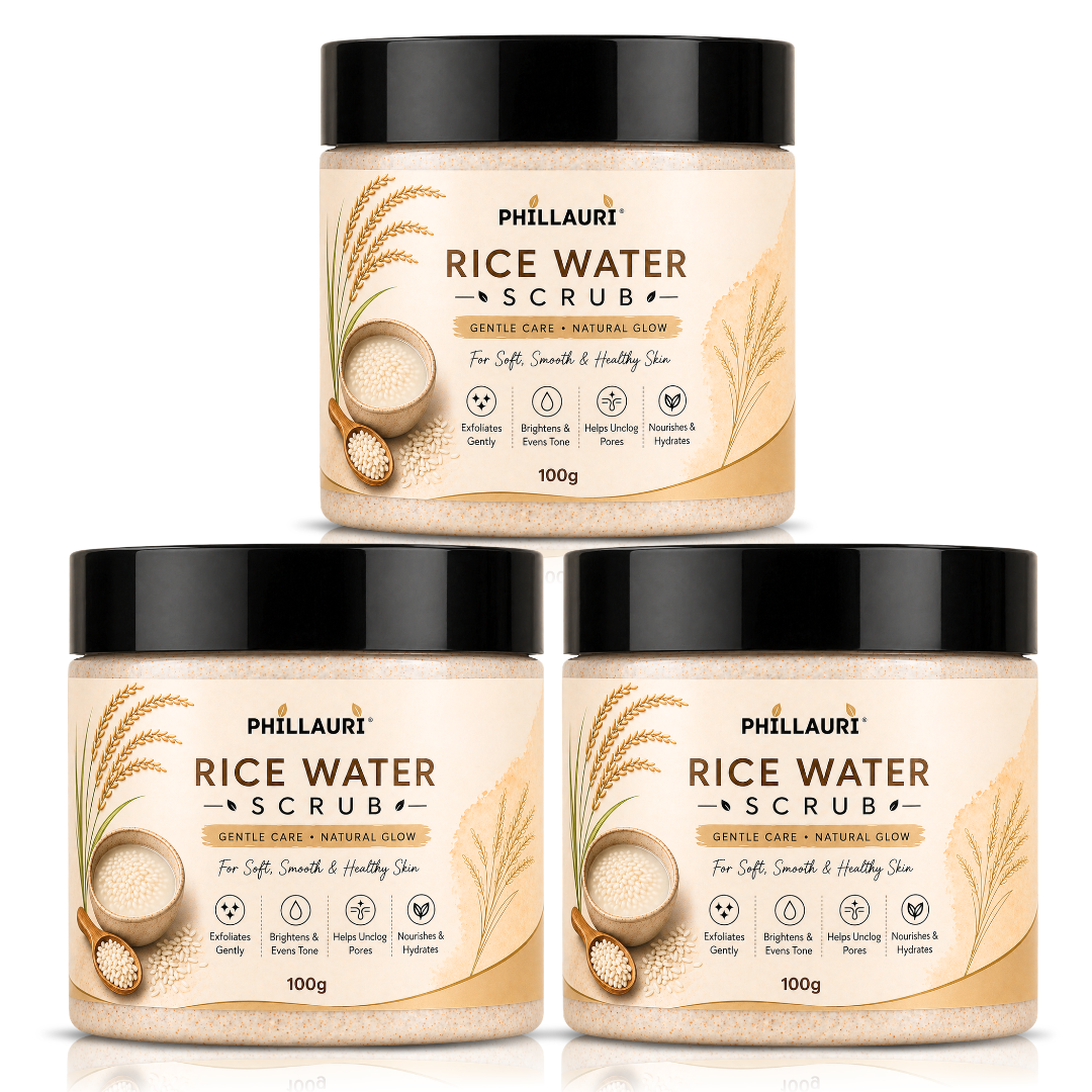 Phillauri Rice Water Scrub – Gentle Exfoliation & Natural Glow, 100g