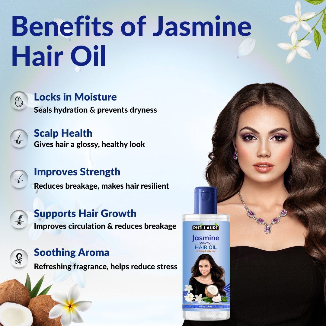 Phillauri Jasmine Coconut Hair Oil For Long-lasting Moisture, 100ml