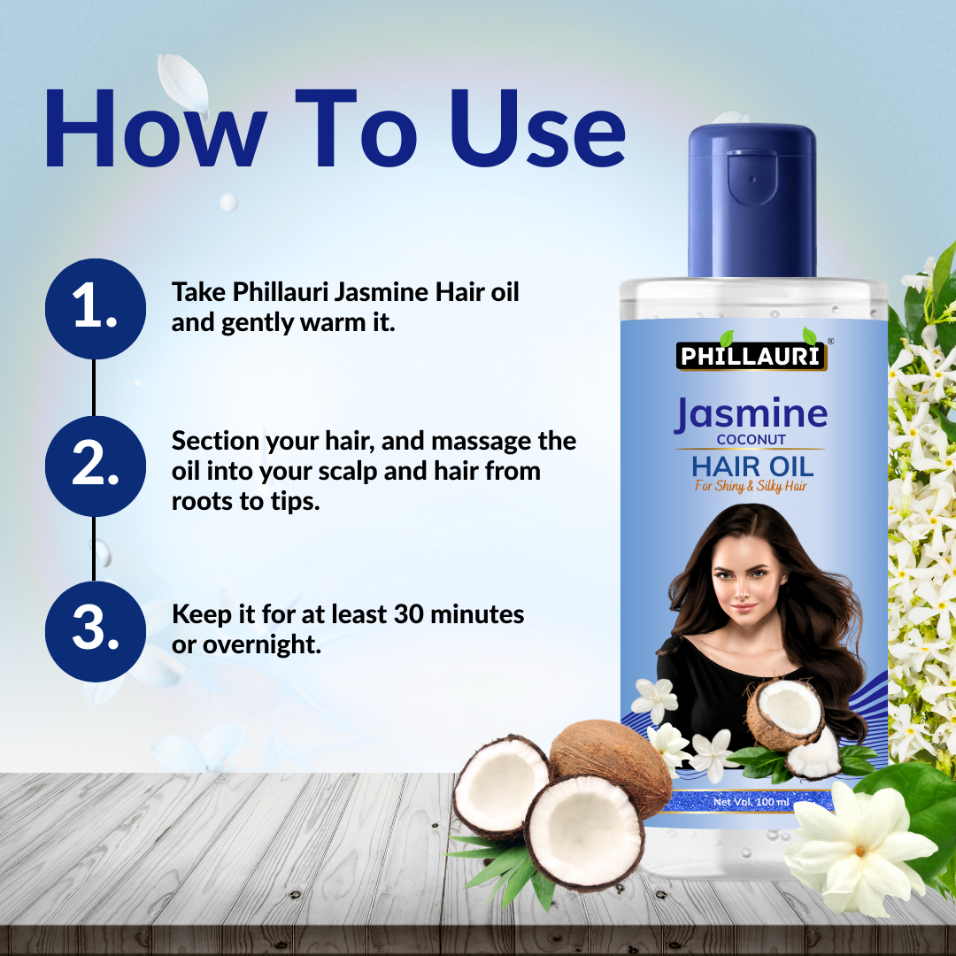 Phillauri Jasmine Coconut Hair Oil For Long-lasting Moisture, 100ml