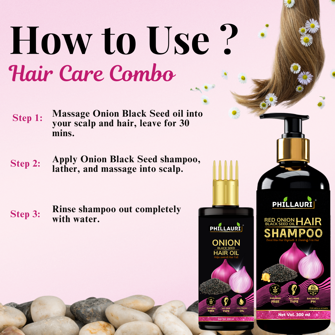 Phillauri Onion Black Seed Hair Oil And Shampoo For Boost Growth, 400ML