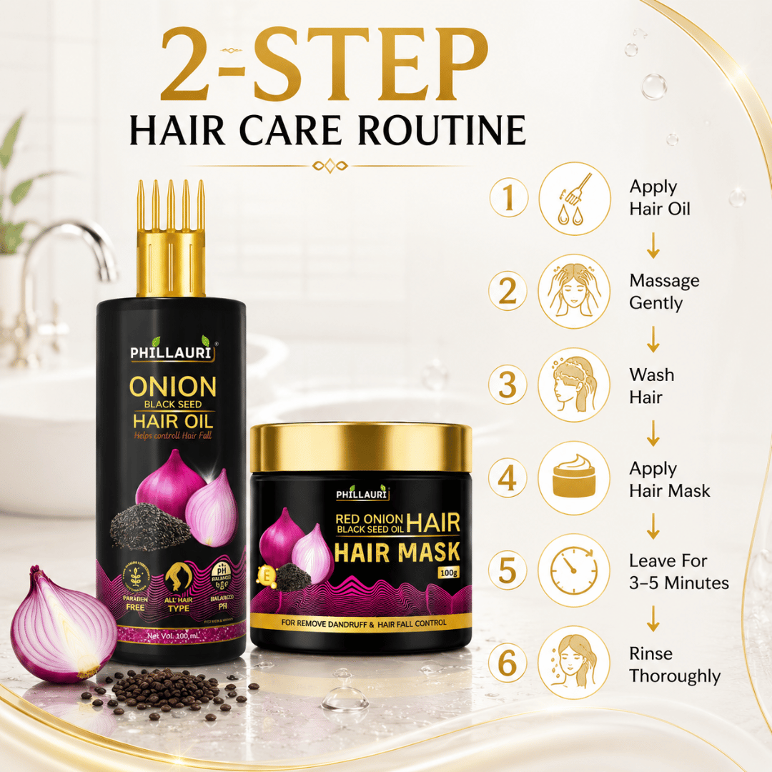 Phillauri Onion Black Seed Hair Oil & Hair Mask Combo