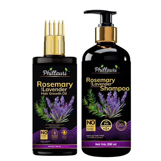 Phillauri Rosemary Lavender Hair Oil And Anti-dandruff Shampoo Combo