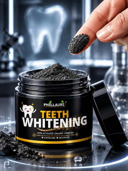 Phillauri Teeth Whitening Powder – Organic Charcoal, 50g