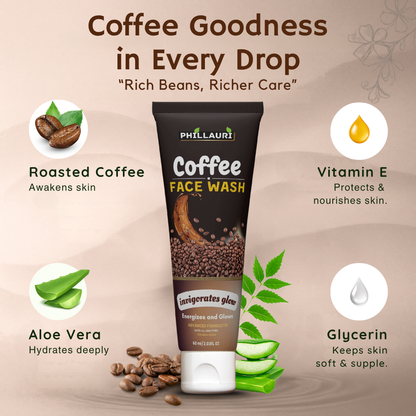 Phillauri Coffee Face Wash for Energizes and glows, 60ML