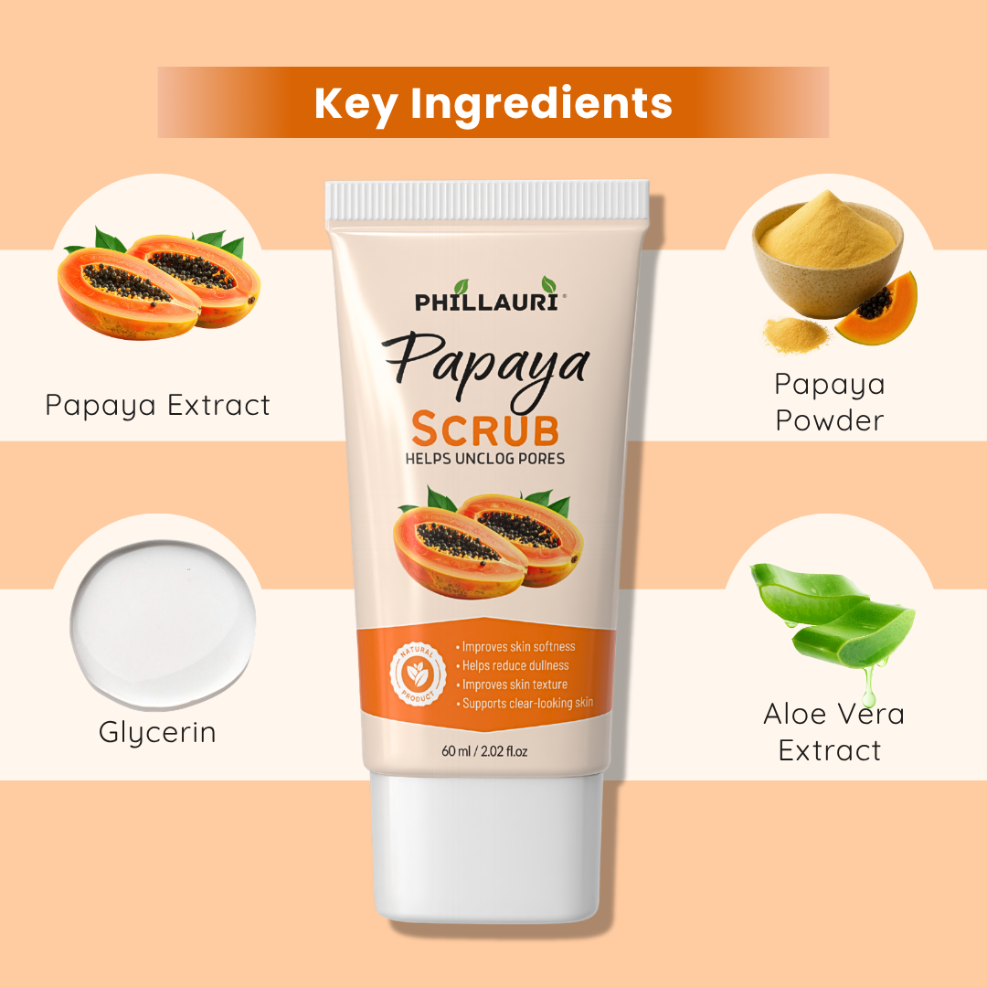 Phillauri Papaya Scrub – Gentle Exfoliating Face & Body Scrub