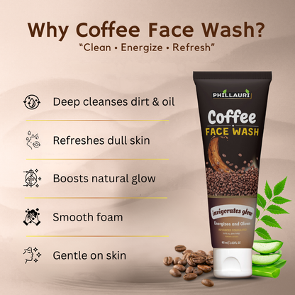 Phillauri Coffee Face Wash for Energizes and glows, 60ML