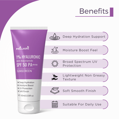 Phillauri 1% Hyaluronic with Niacinamide Sunscreen