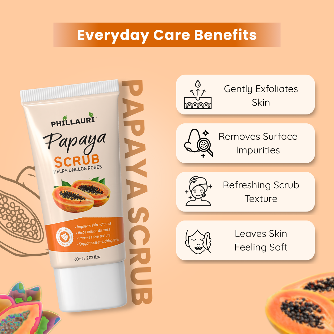 Phillauri Papaya Scrub – Gentle Exfoliating Face & Body Scrub
