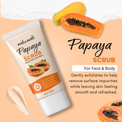 Phillauri Papaya Scrub – Gentle Exfoliating Face & Body Scrub