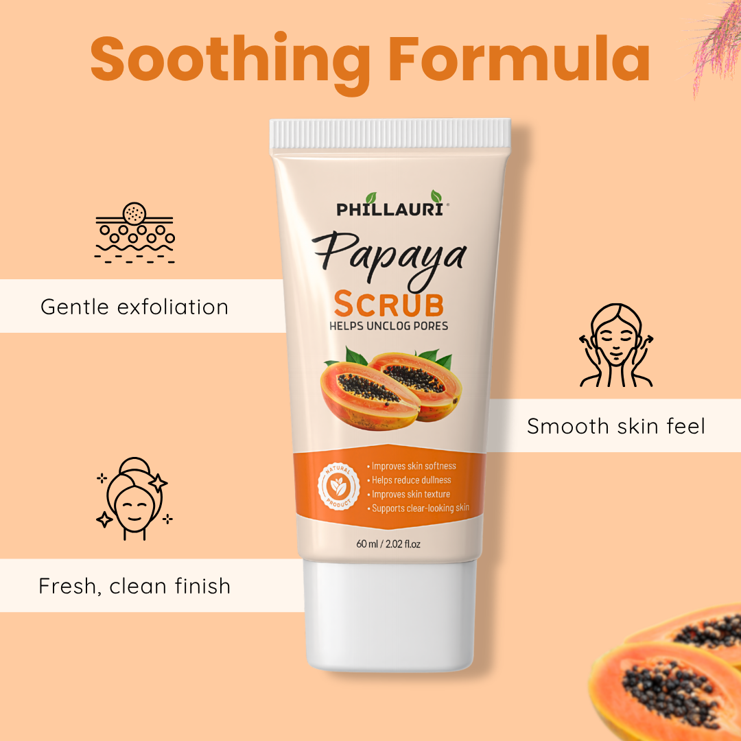 Phillauri Papaya Scrub – Gentle Exfoliating Face & Body Scrub