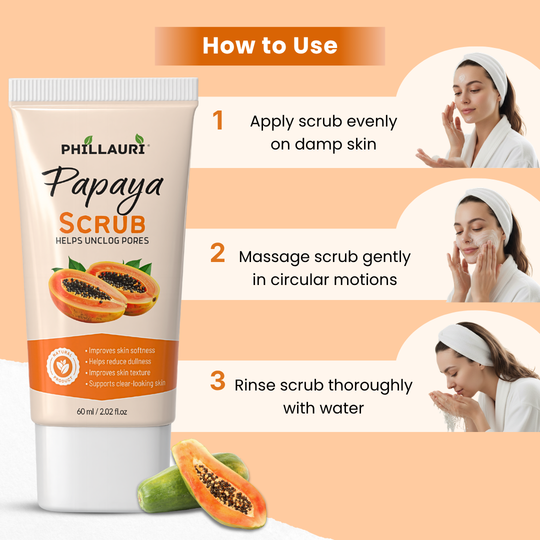 Phillauri Papaya Scrub – Gentle Exfoliating Face & Body Scrub