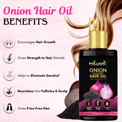 Phillauri Herbal Onion Hair Oil For Long And Strong Hair, 60ml