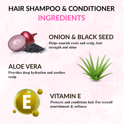 Phillauri Red Onion Black Seed Shampoo and Conditioner, 600ML
