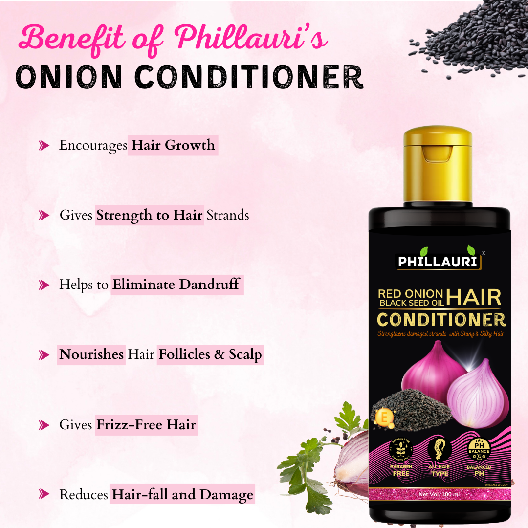 Phillauri Red Onion Black Seed Conditioner For Hair Growth, 100ML