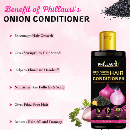 Phillauri Red Onion Black Seed Conditioner For Hair Growth, 100ML