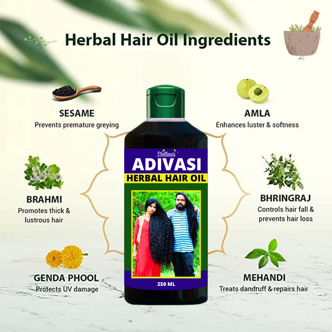 Phillauri Adivasi Herbal Hair Oil For Hair Fall Control, 250 ML