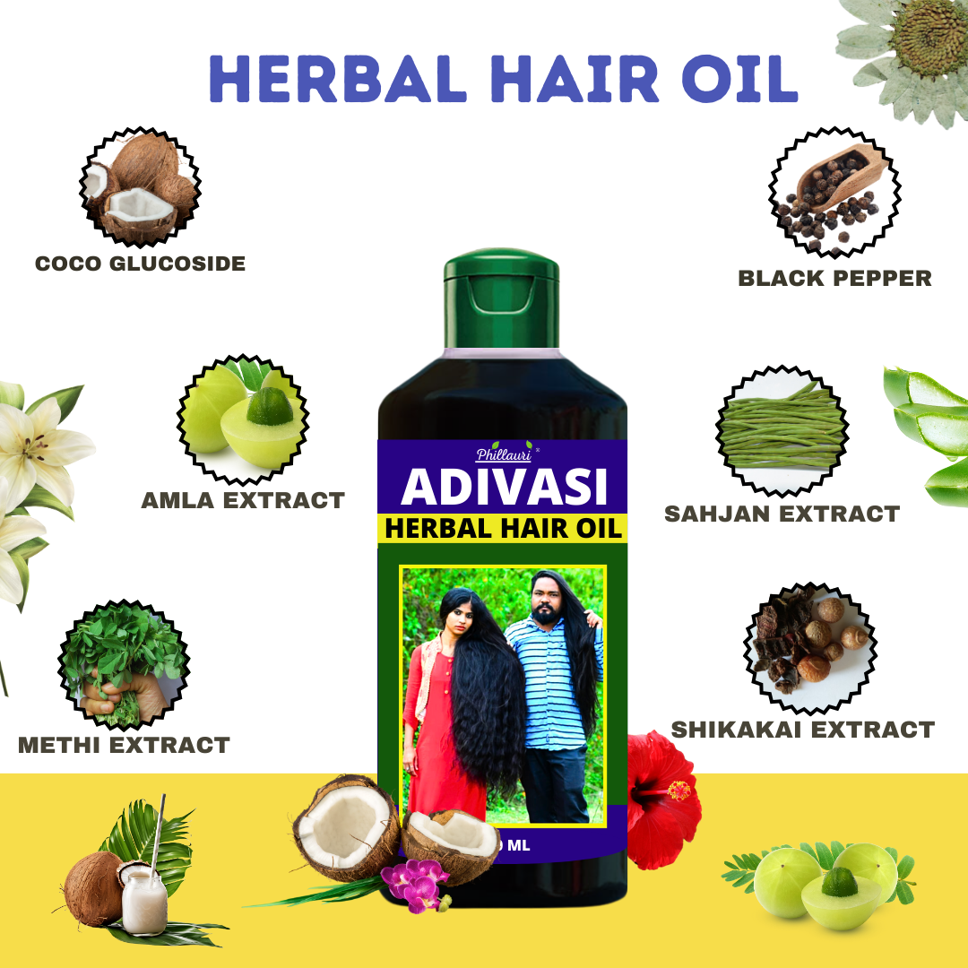 Phillauri Adivasi Herbal Hair Oil For Hair Fall Control, 250 ML