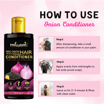 Phillauri Red Onion Black Seed Conditioner For Hair Growth, 100ML