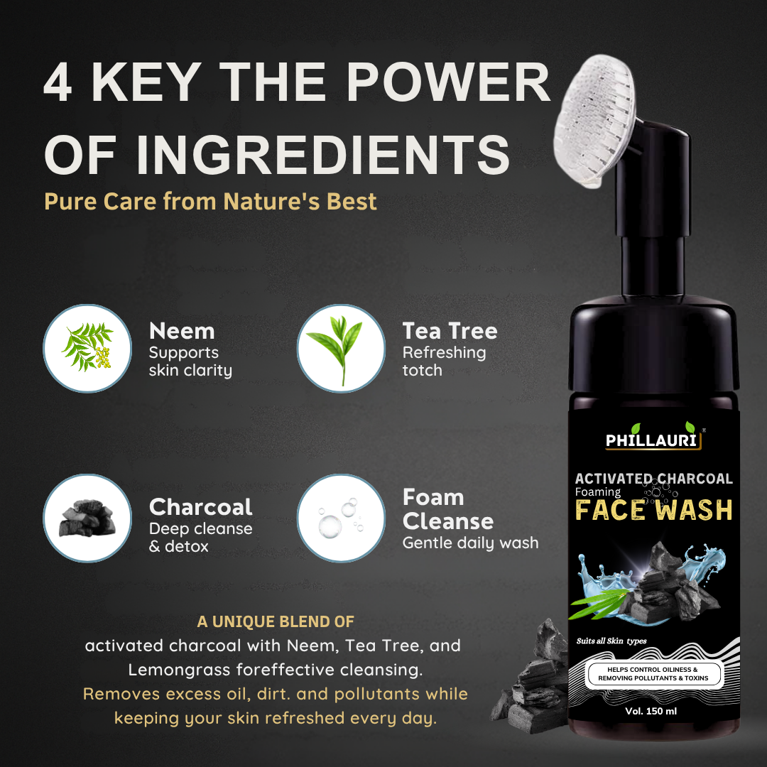 Phillauri Activated Charcoal Facewash For Helps Control Oiliness And Toxins, 150ML