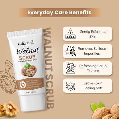 Phillauri Walnut Scrub – Gentle Exfoliating Face & Body Scrub