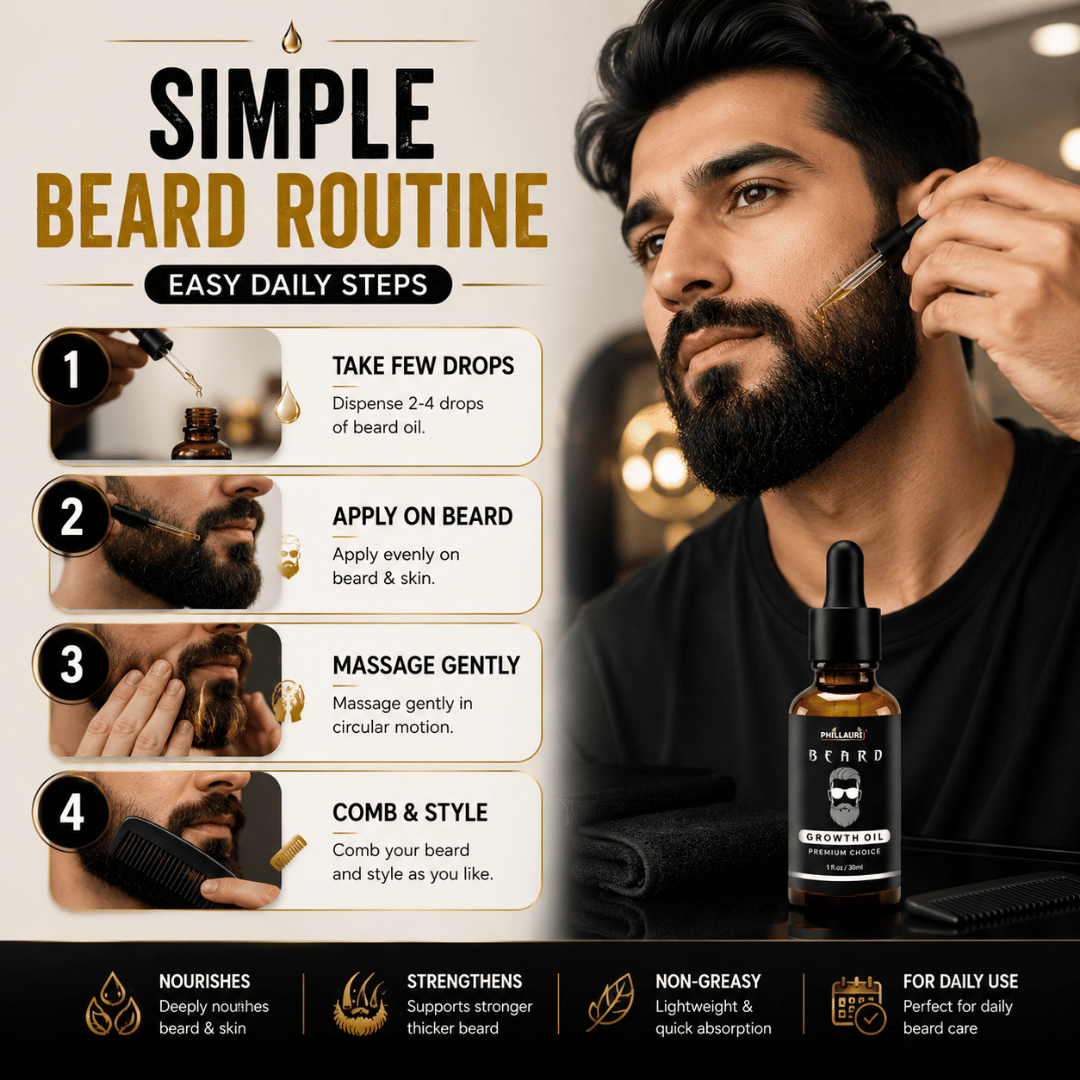 Phillauri Beard Growth Oil – With Castor, Argan & Almond Oil