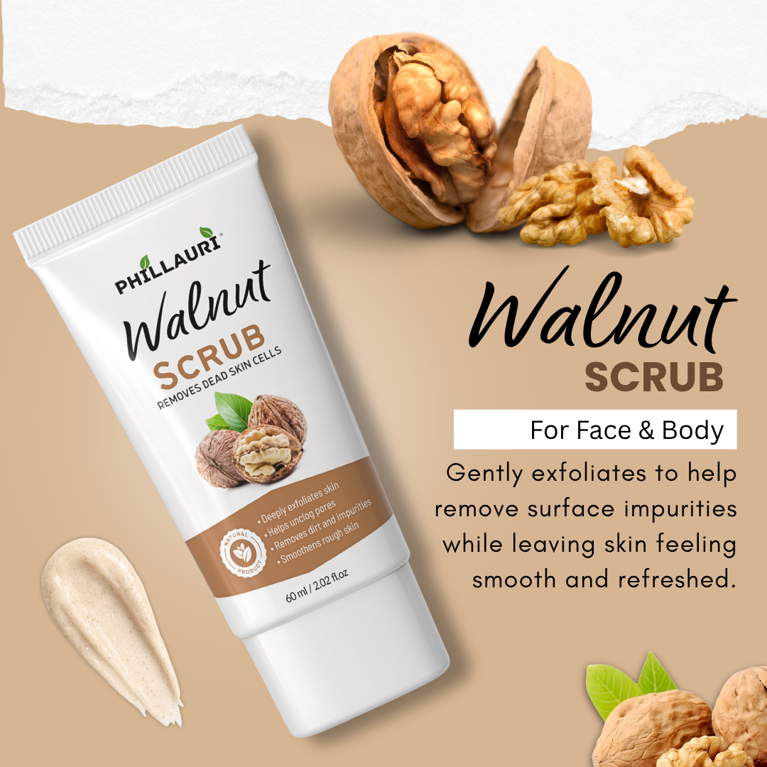 Phillauri Walnut Scrub – Gentle Exfoliating Face & Body Scrub