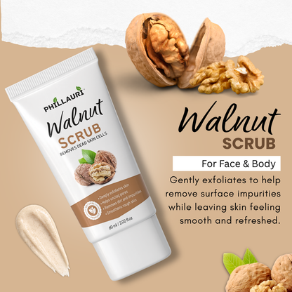 Phillauri Walnut Scrub – Gentle Exfoliating Face & Body Scrub