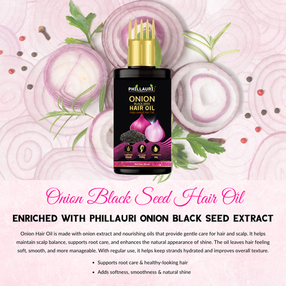 Phillauri Herbal Onion Hair Oil For Long And Strong Hair, 60ml