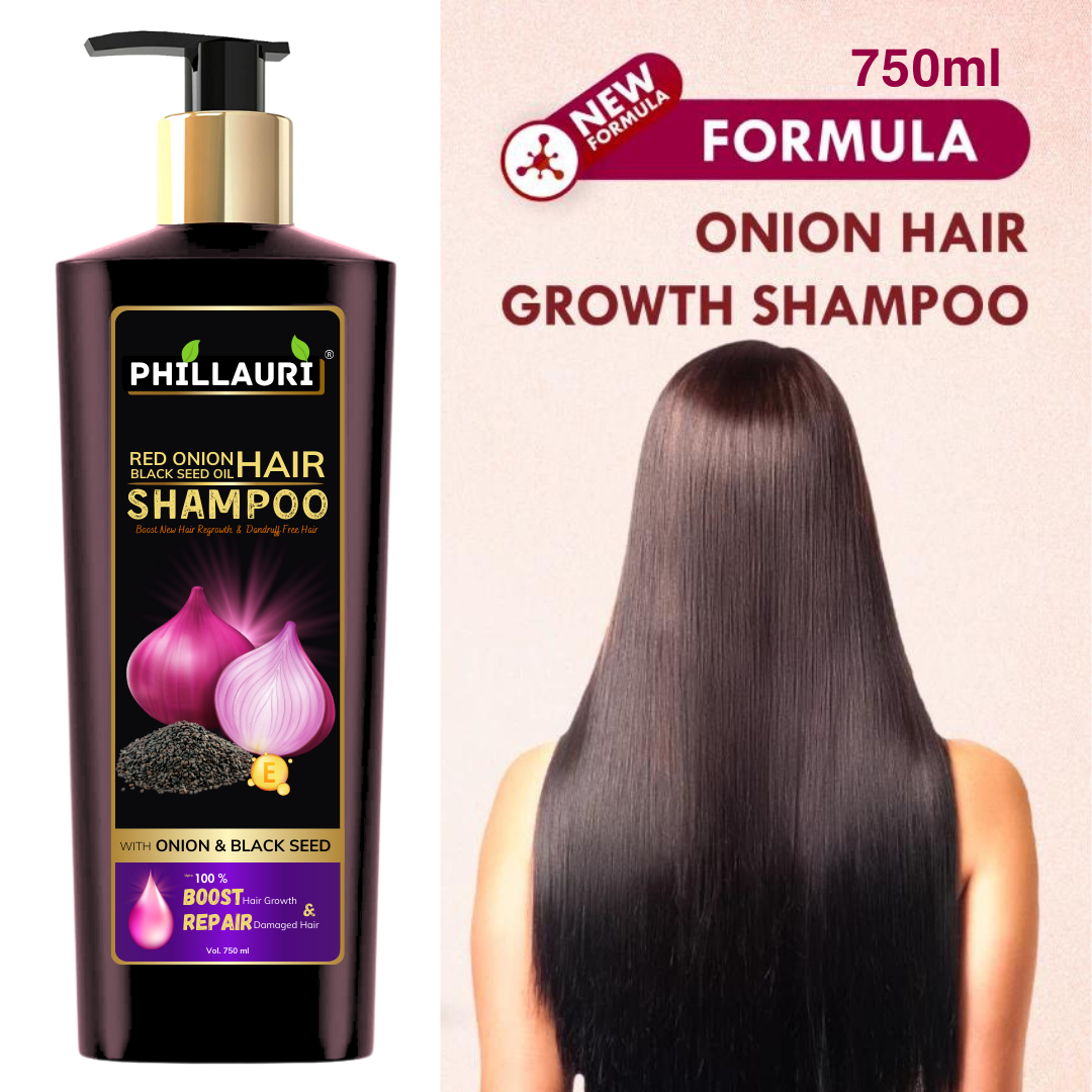 Phillauri Red Onion Black Seed Shampoo For Hair Growth, 750ml