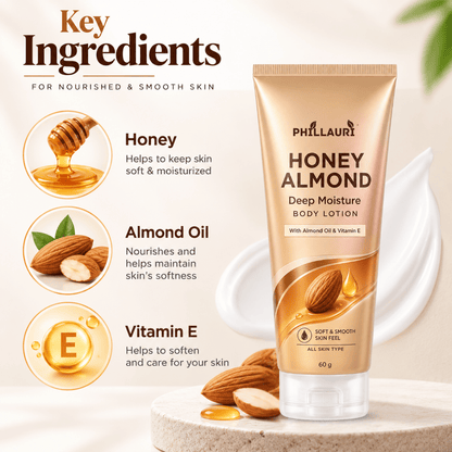 Phillauri Honey Almond Deep Moisture Body Lotion – With Almond Oil & Vitamin E