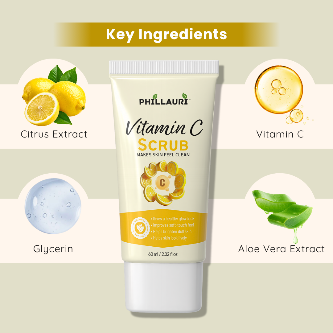 Phillauri Vitamin C Scrub – Gentle Exfoliating Face & Body Scrub