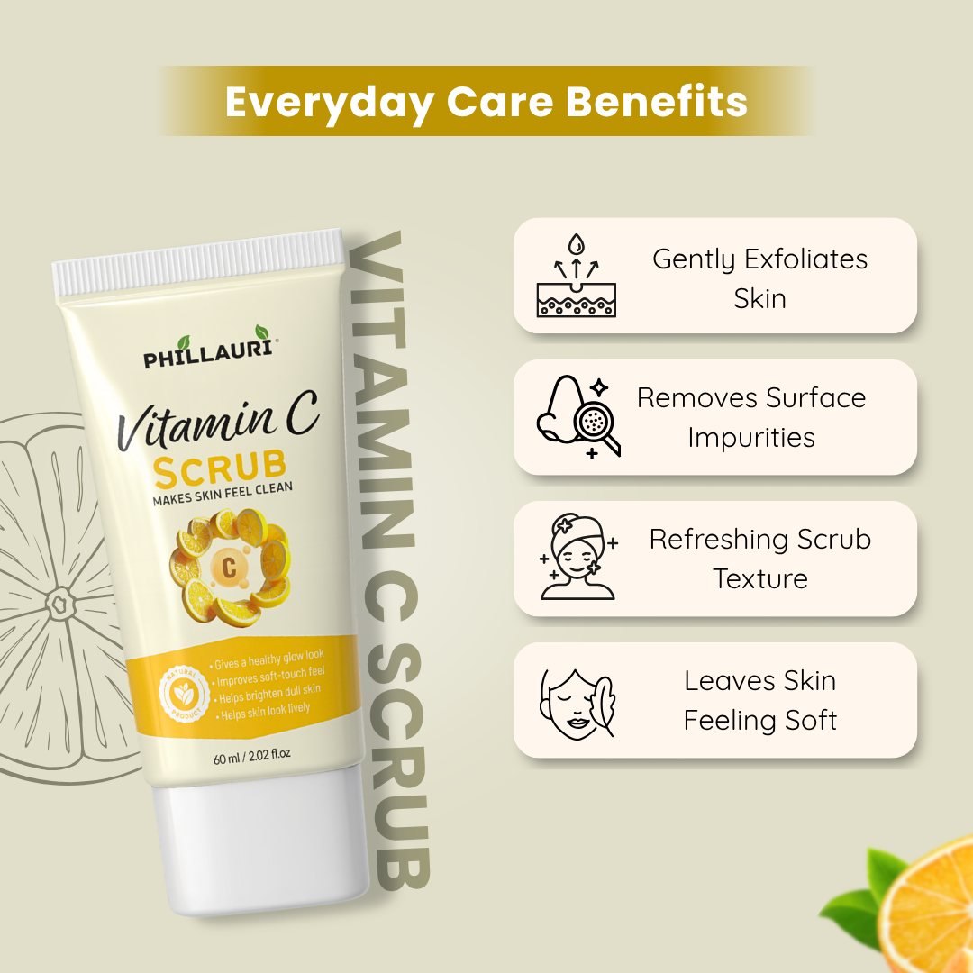 Phillauri Vitamin C Scrub – Gentle Exfoliating Face & Body Scrub