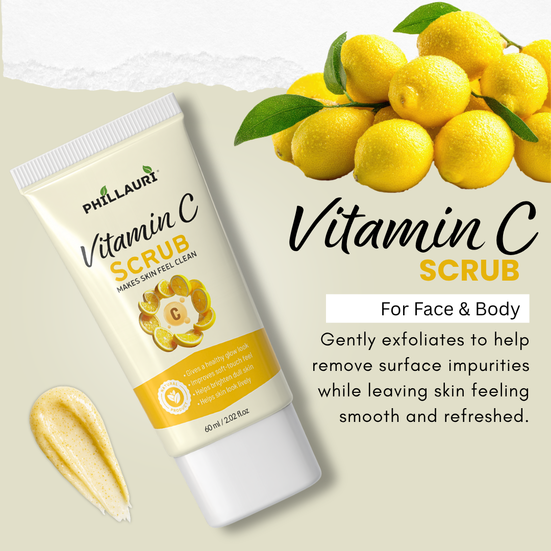 Phillauri Vitamin C Scrub – Gentle Exfoliating Face & Body Scrub