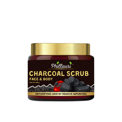 Phillauri Charcoal Face Scrub for Detoxifying Skin By Removing Impurities, 100g