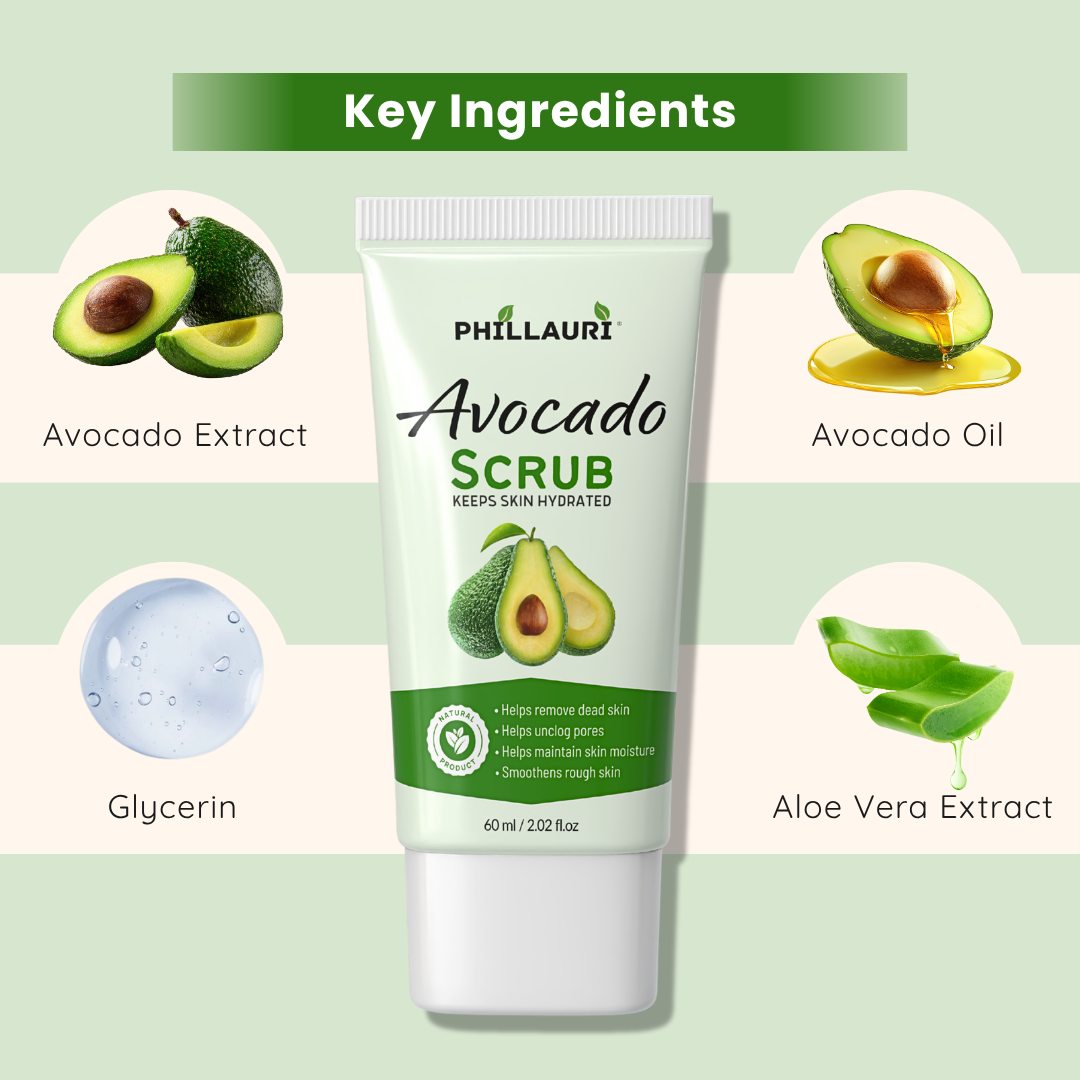 Phillauri Avocado Scrub – Gentle Exfoliating Face & Body Scrub