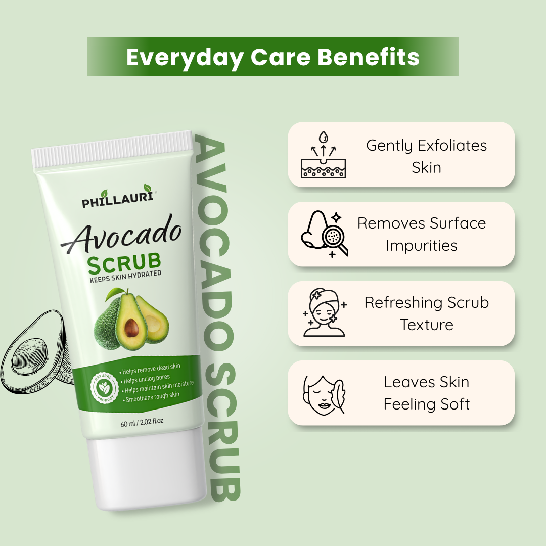 Phillauri Avocado Scrub – Gentle Exfoliating Face & Body Scrub