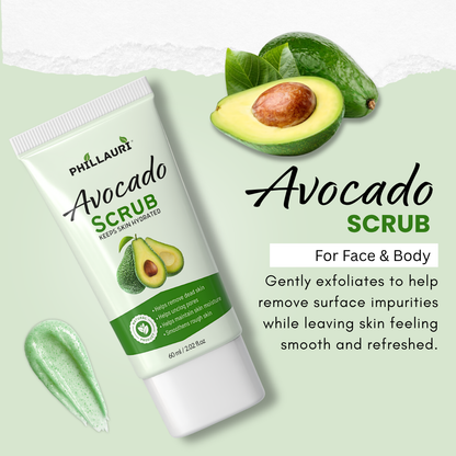 Phillauri Avocado Scrub – Gentle Exfoliating Face & Body Scrub
