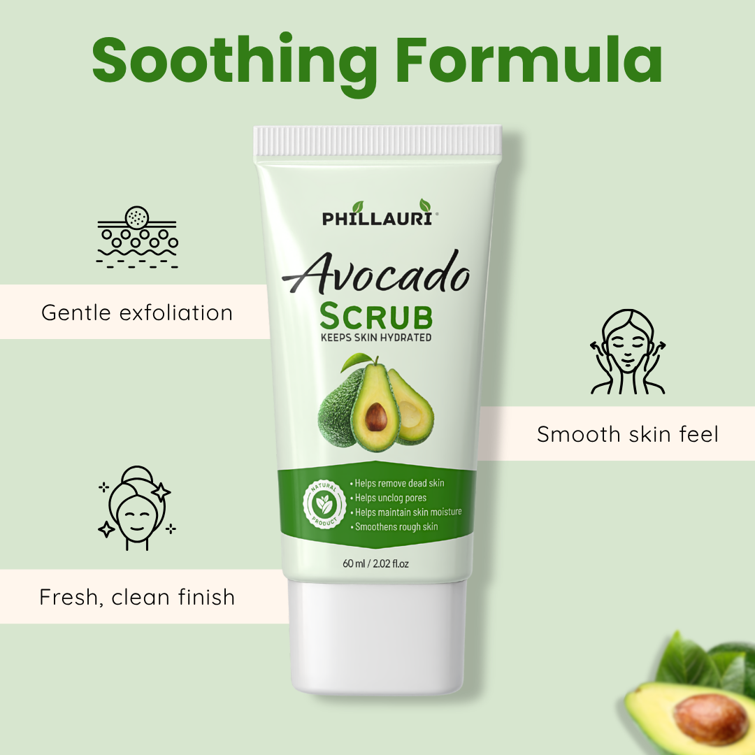 Phillauri Avocado Scrub – Gentle Exfoliating Face & Body Scrub