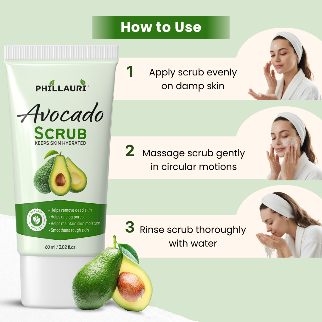 Phillauri Avocado Scrub – Gentle Exfoliating Face & Body Scrub