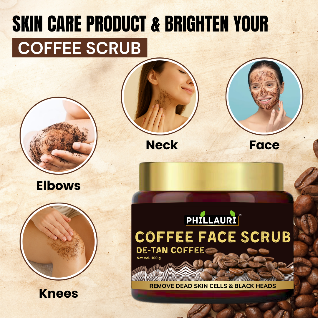 Phillauri Coffee Face Scrub for Remove Dead Skin Cells, 100g