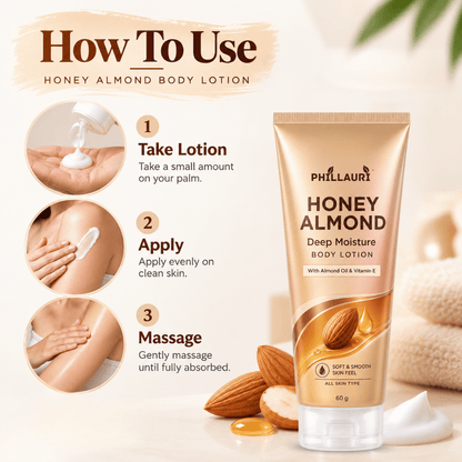 Phillauri Honey Almond Deep Moisture Body Lotion – With Almond Oil & Vitamin E