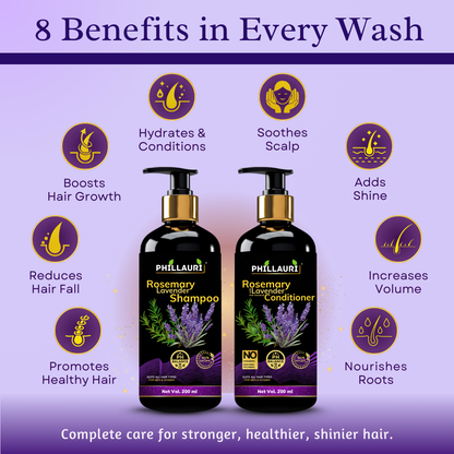 Phillauri Rosemary With Lavender Anti-dandruff Shampoo And Conditioner Combo