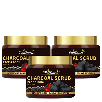 Phillauri Charcoal Face Scrub for Detoxifying Skin By Removing Impurities, 100g