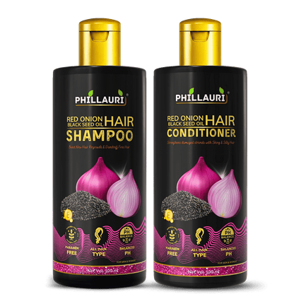 Phillauri Red Onion with Black Seed Oil Shampoo & Conditioner Duo