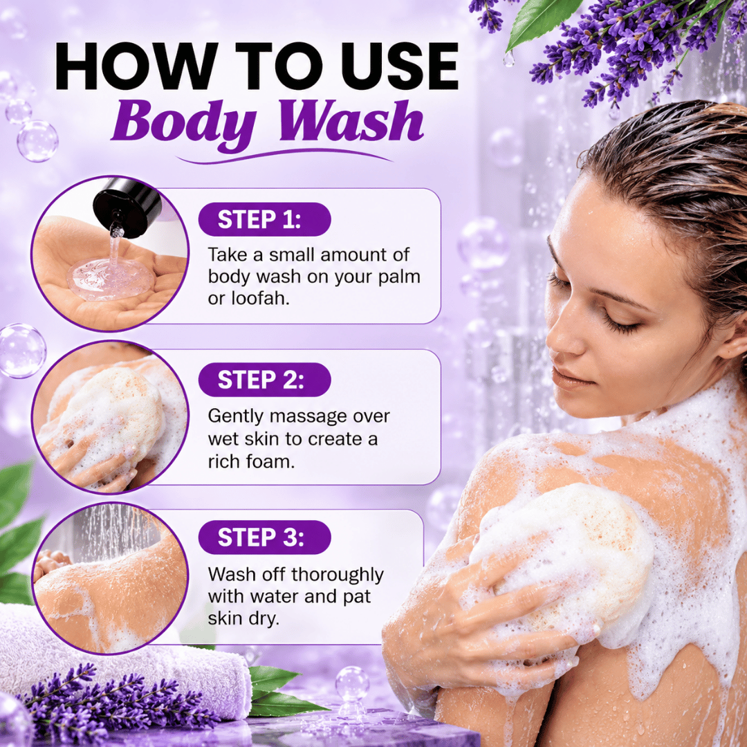 Phillauri Lavender Body Wash – With Rosemary Extract & Glycerin