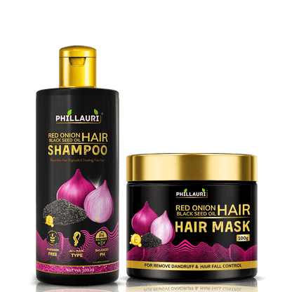 Phillauri Red Onion with Black Seed Oil Shampoo & Hair Mask Combo
