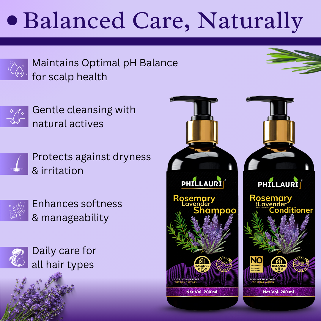 Phillauri Rosemary With Lavender Anti-dandruff Shampoo And Conditioner Combo